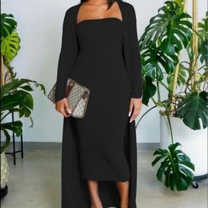 Two-Piece Tube dress/ Cardigan set. Black